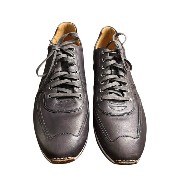 Magnanni Cristian 15745 Gray Leather Sneaker Lace up Shoes Mens Sz 14 - Picture 2 of 8